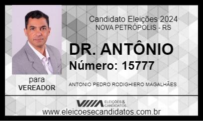 Candidato DR. ANTÔNIO 2024 - NOVA PETRÓPOLIS - Eleições