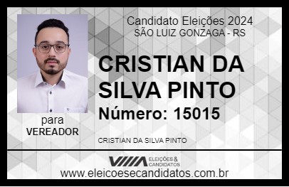 Candidato CRISTIAN DA SILVA PINTO 2024 - SÃO LUIZ GONZAGA - Eleições