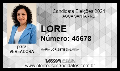 Candidato LORE 2024 - ÁGUA SANTA - Eleições