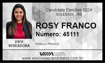 Candidato ROSY FRANCO 2024 - SOLEDADE - Eleições