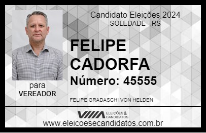 Candidato FELIPE CADORFA 2024 - SOLEDADE - Eleições