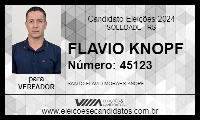 Candidato FLAVIO KNOPF 2024 - SOLEDADE - Eleições