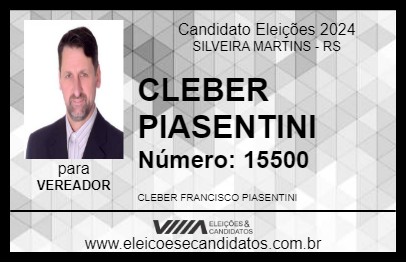 Candidato CLEBER PIASENTINI 2024 - SILVEIRA MARTINS - Eleições