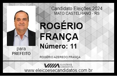 Candidato ROGÉRIO FRANÇA 2024 - MATO CASTELHANO - Eleições