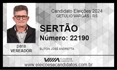 Candidato SERTÃO 2024 - GETÚLIO VARGAS - Eleições