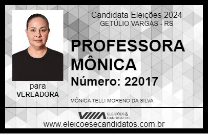 Candidato PROFESSORA MÔNICA 2024 - GETÚLIO VARGAS - Eleições