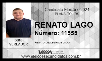 Candidato RENATO LAGO 2024 - PLANALTO - Eleições