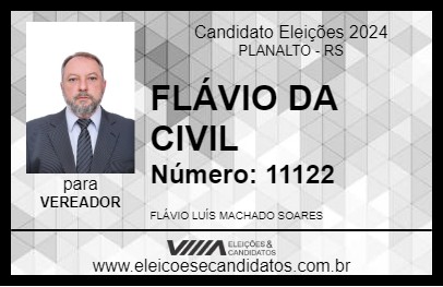 Candidato FLÁVIO DA CIVIL 2024 - PLANALTO - Eleições