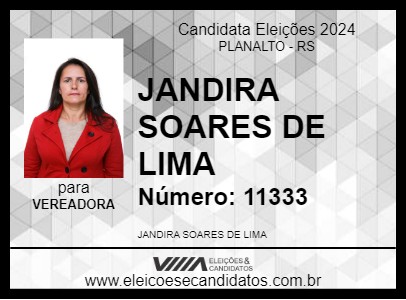 Candidato JANDIRA SOARES DE LIMA 2024 - PLANALTO - Eleições