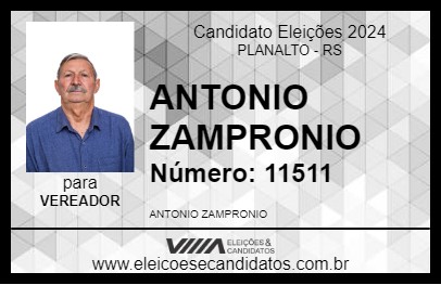 Candidato ANTONIO ZAMPRONIO 2024 - PLANALTO - Eleições