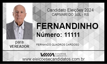 Candidato FERNANDINHO 2024 - CAPIVARI DO SUL - Eleições