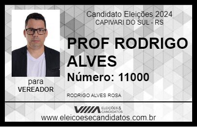 Candidato PROF RODRIGO ALVES 2024 - CAPIVARI DO SUL - Eleições