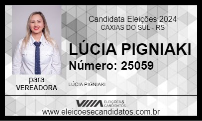 Candidato LÚCIA PIGNIAKI 2024 - CAXIAS DO SUL - Eleições