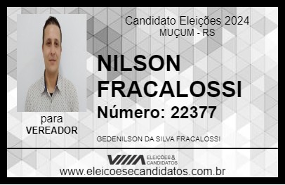 Candidato NILSON FRACALOSSI 2024 - MUÇUM - Eleições