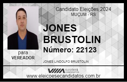 Candidato JONES BRUSTOLIN 2024 - MUÇUM - Eleições