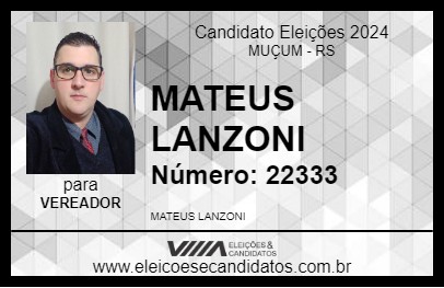 Candidato MATEUS LANZONI 2024 - MUÇUM - Eleições