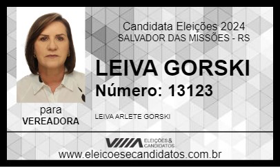 Candidato LEIVA GORSKI 2024 - SALVADOR DAS MISSÕES - Eleições