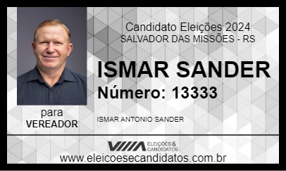 Candidato ISMAR SANDER 2024 - SALVADOR DAS MISSÕES - Eleições