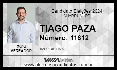 Candidato TIAGO PAZA 2024 - CHARRUA - Eleições