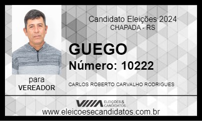 Candidato GUEGO 2024 - CHAPADA - Eleições