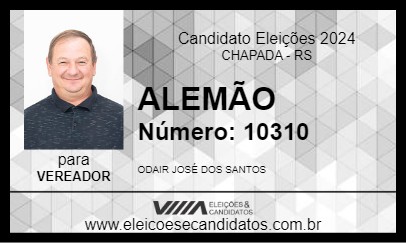 Candidato ALEMÃO 2024 - CHAPADA - Eleições