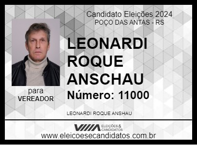 Candidato LEONARDI ROQUE ANSCHAU 2024 - POÇO DAS ANTAS - Eleições