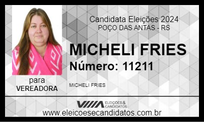 Candidato MICHELI FRIES 2024 - POÇO DAS ANTAS - Eleições