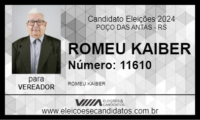 Candidato ROMEU KAIBER 2024 - POÇO DAS ANTAS - Eleições