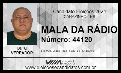 Candidato MALA DA RÁDIO 2024 - CARAZINHO - Eleições