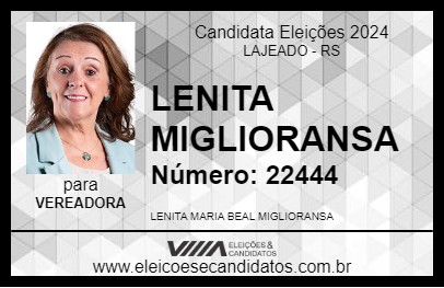 Candidato LENITA MIGLIORANSA 2024 - LAJEADO - Eleições