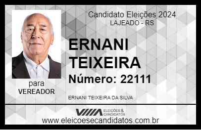 Candidato ERNANI TEIXEIRA 2024 - LAJEADO - Eleições