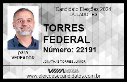 Candidato TORRES FEDERAL 2024 - LAJEADO - Eleições