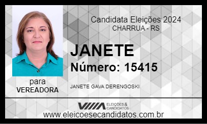 Candidato JANETE 2024 - CHARRUA - Eleições