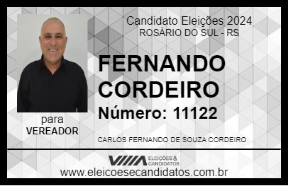 Candidato FERNANDO CORDEIRO 2024 - ROSÁRIO DO SUL - Eleições