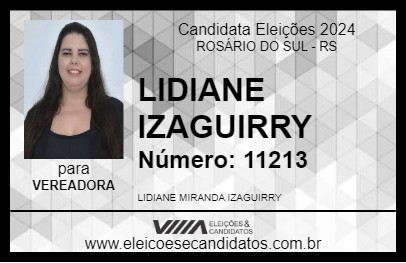 Candidato LIDIANE IZAGUIRRY 2024 - ROSÁRIO DO SUL - Eleições