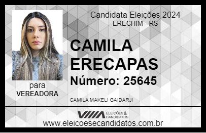 Candidato CAMILA ERECAPAS 2024 - ERECHIM - Eleições