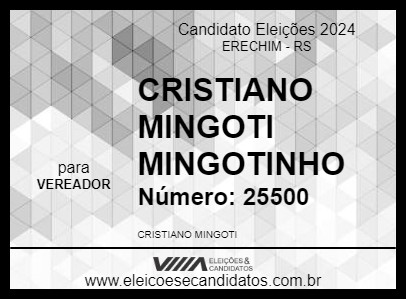 Candidato CRISTIANO MINGOTI MINGOTINHO 2024 - ERECHIM - Eleições