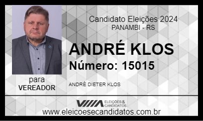 Candidato ANDRÉ KLOS 2024 - PANAMBI - Eleições