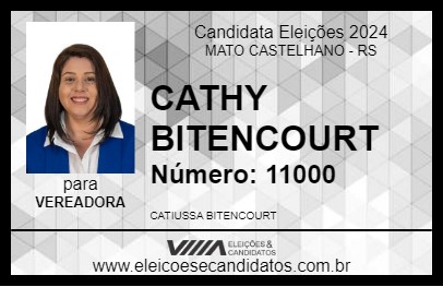 Candidato CATHY BITENCOURT 2024 - MATO CASTELHANO - Eleições