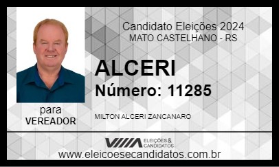 Candidato ALCERI 2024 - MATO CASTELHANO - Eleições