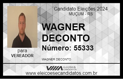 Candidato WAGNER DECONTO 2024 - MUÇUM - Eleições