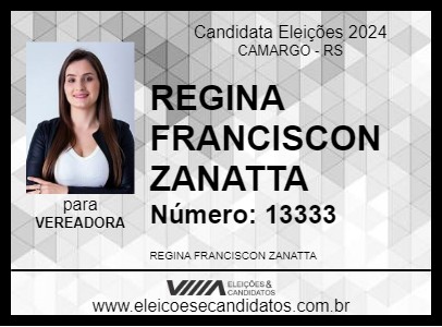 Candidato REGINA FRANCISCON ZANATTA 2024 - CAMARGO - Eleições