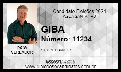 Candidato GIBA 2024 - ÁGUA SANTA - Eleições