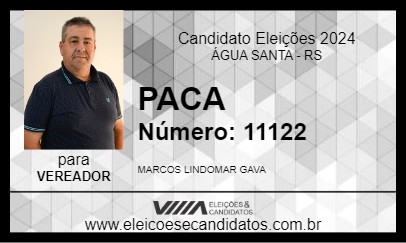 Candidato PACA 2024 - ÁGUA SANTA - Eleições