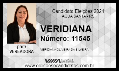 Candidato VERIDIANA 2024 - ÁGUA SANTA - Eleições