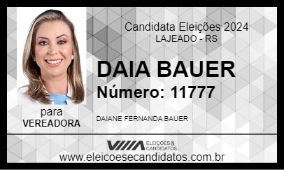 Candidato DAIA BAUER 2024 - LAJEADO - Eleições