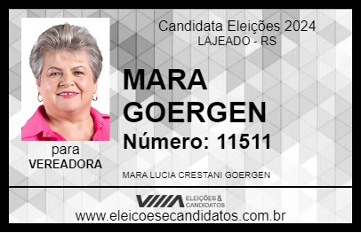 Candidato MARA GOERGEN 2024 - LAJEADO - Eleições