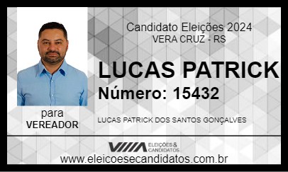 Candidato LUCAS PATRICK 2024 - VERA CRUZ - Eleições