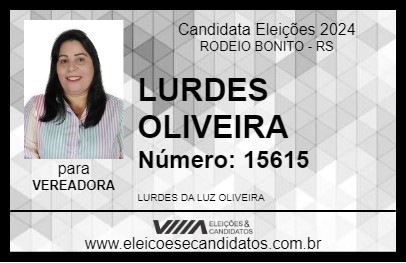 Candidato LURDES OLIVEIRA 2024 - RODEIO BONITO - Eleições