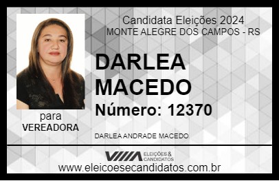 Candidato DARLEA MACEDO 2024 - MONTE ALEGRE DOS CAMPOS - Eleições